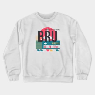 Brussels (BRU) Airport // Sunset Baggage Tag Crewneck Sweatshirt